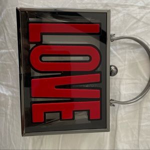 Love handbag, with metal strap.
